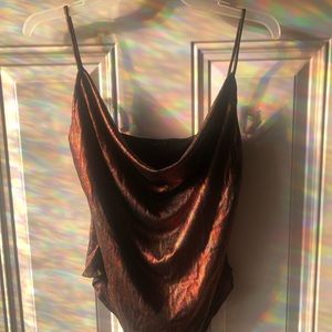 satin spaghetti strap bodysuit